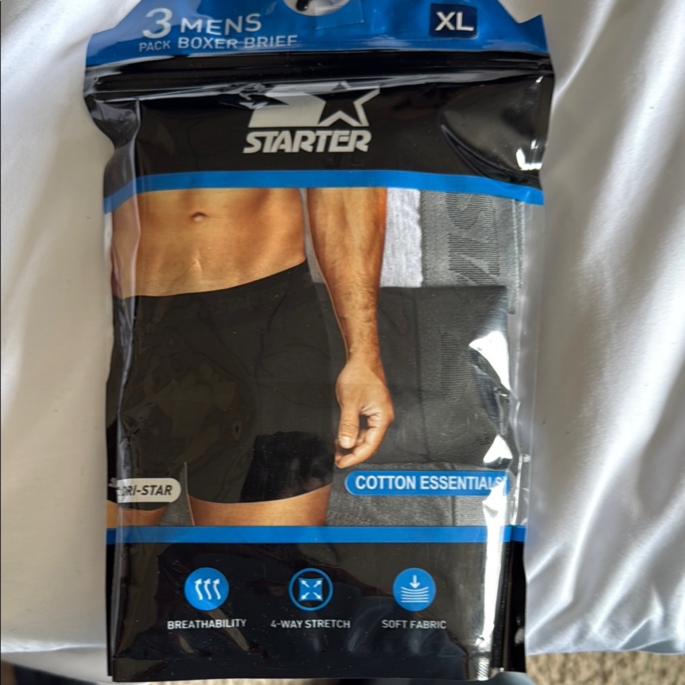 Starter Black Boxer Briefs Performance 3-Pack